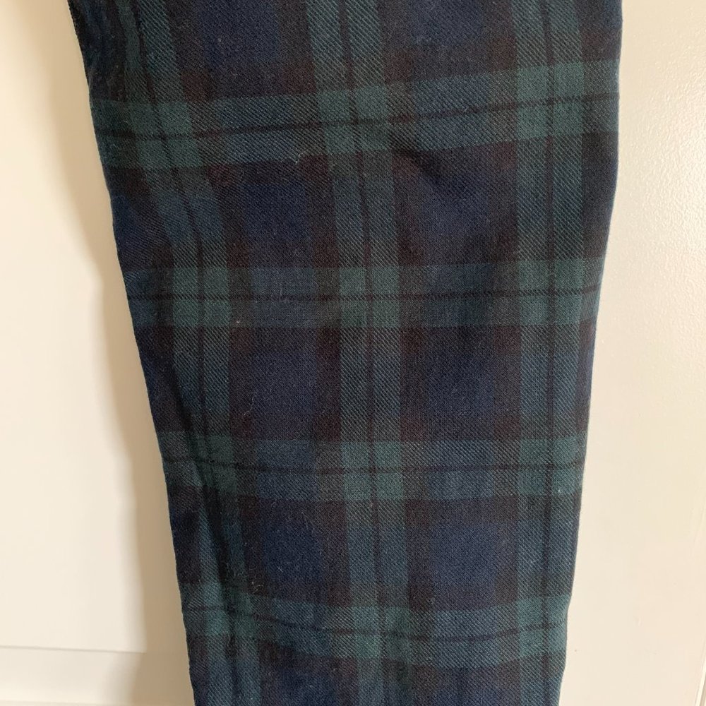 H&M Skinny Fit Denim Green Plaid Jeans